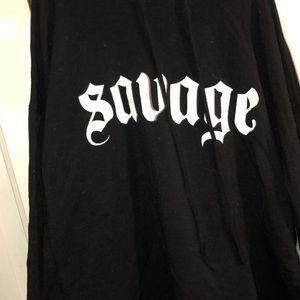 Cropped Black Graphic Hoodie
